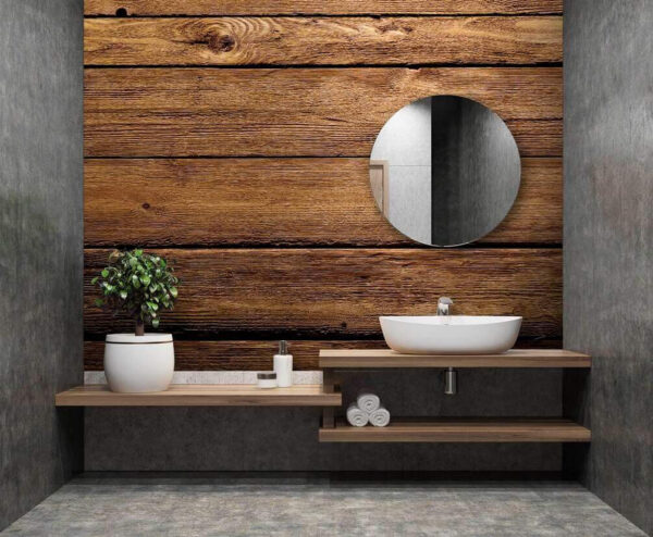 Rustic wooden planks with knots Wall murals Rustic wooden planks with knots