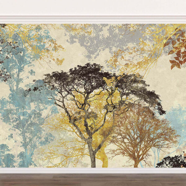 Wall murals Group of trees with different colors Wall murals Group of trees with different colors