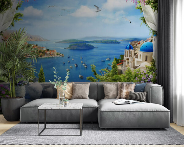 Aegean paradise under clear skies Wall murals Aegean paradise under clear skies