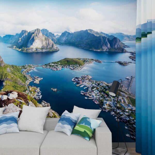 Wall murals View of a body of water and mountains Wall murals View of a body of water and mountains