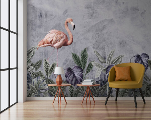 Wall murals Flamingo and plants Wall murals Flamingo and plants