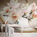 Wall murals Delicate blooms against a gentle backdrop