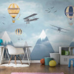 Wall murals Hot air balloon in the sky