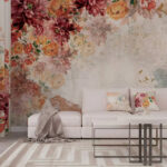 Wall murals Vibrant floral patterns in soft hues