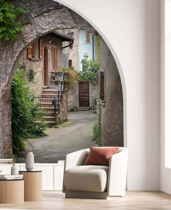 Wall mural Wall mural Charming stone alley with archway (SKU: u60588)