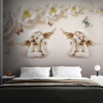 Wall murals Statue of a baby with wings