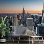 Wall murals City skyline with tall buildings
