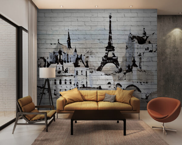 Wall murals Painting of a city Wall murals Painting of a city