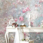 Wall murals Painting of flowers on a wall