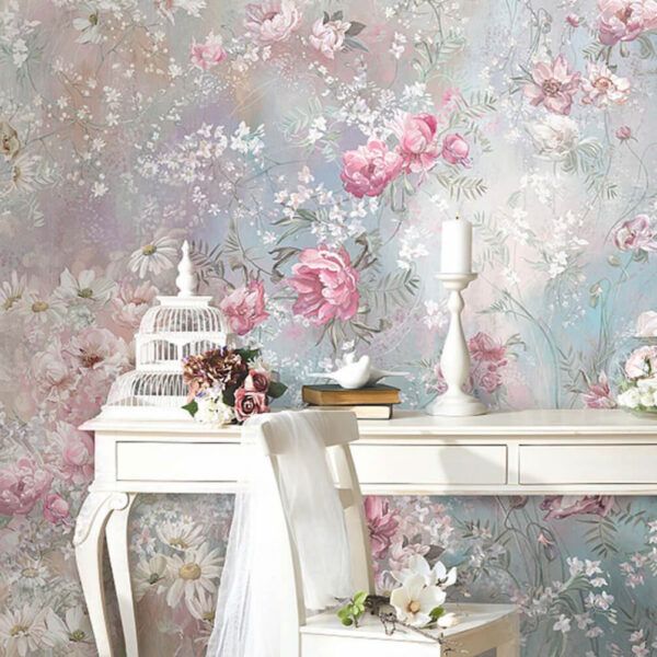 Wall murals Painting of flowers on a wall Wall murals Painting of flowers on a wall