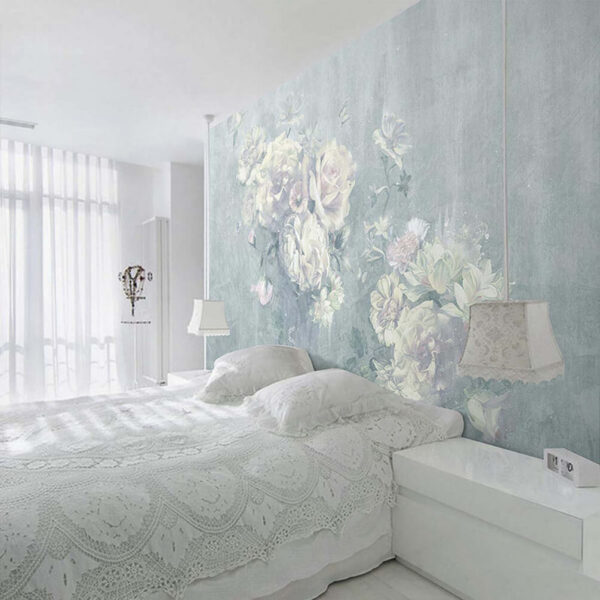 Wall murals Painting of flowers and butterflies Wall murals Painting of flowers and butterflies