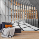 Wall murals Large room with many windows