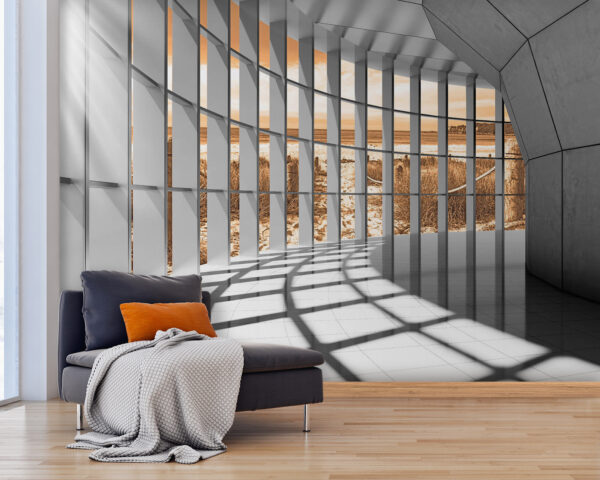 Large room with many windows Wall murals Large room with many windows