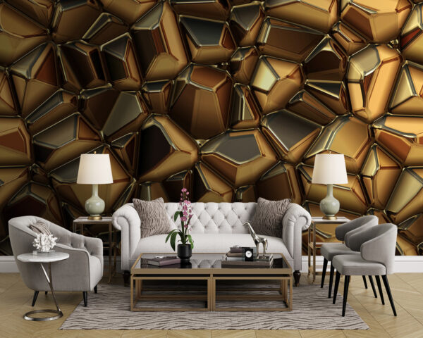 Wall murals Textured metallic surface with reflections Wall murals Textured metallic surface with reflections
