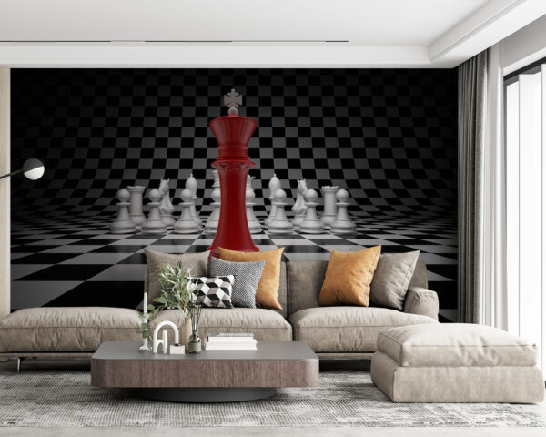 Wall murals Red and white chess piece Wall murals Red and white chess piece