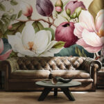 Wall murals Blooming garden in vibrant colors.