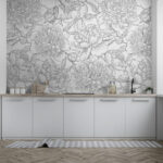 Wall murals Detailed floral pattern illustration.