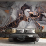 Wall murals Abstract ink and metallic design.