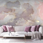 Wall murals Abstract pastel swirling patterns blend.