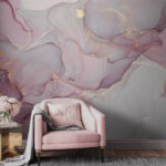 Wall murals Fluid brushstrokes in soft pastels.