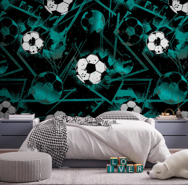 Wall murals Pattern of football balls Wall murals Pattern of football balls