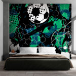 Wall murals Abstract soccer pattern with hexagons.