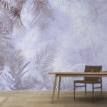 Wall mural Faded leaves on textured background
