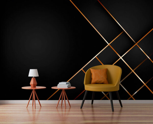 Wall murals Elegant lines on a dark backdrop Wall murals Elegant lines on a dark backdrop