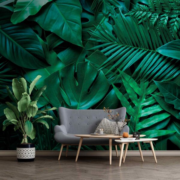 Wall murals Group of green leaves Wall murals Group of green leaves