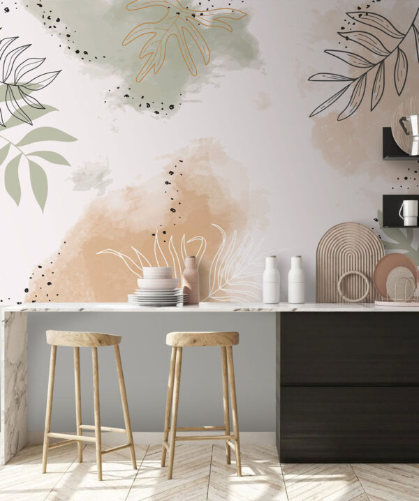Drawing of a leaf Wall murals Drawing of a leaf