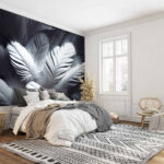 Wall murals Soft white feathers in gentle layers.