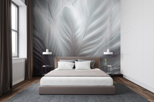 Elegant white feathers, soft texture Wall murals Elegant white feathers, soft texture