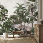 Wall murals Tropical paradise with lush greenery.