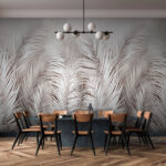Wall murals White feathers create abstract pattern