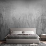 Wall murals Textured leaves pattern in grayscale.