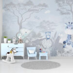 Wall murals Group of animals in a forest