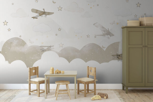 White star on a white background Wall murals White star on a white background