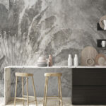 Wall murals Faded botanical patterns on textured background.