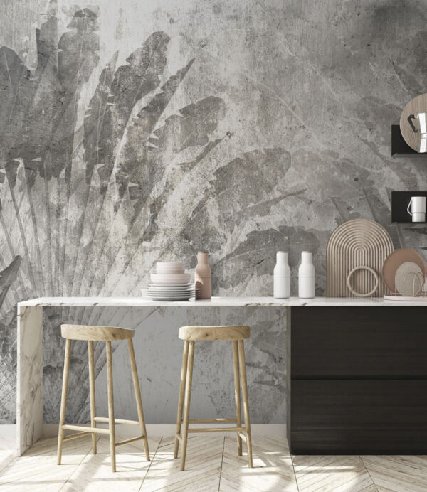 Wall murals Faded botanical patterns on textured background (SKU: u73885) Wall murals Wall murals Faded botanical patterns on textured background (SKU: u73885)