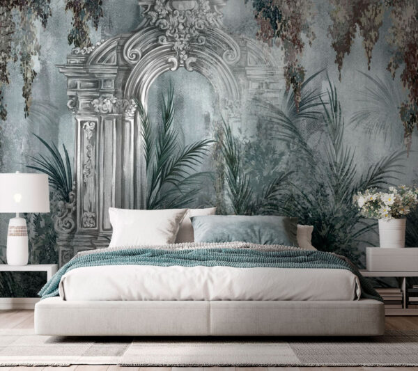 Ancient archway in lush garden Wall murals Ancient archway in lush garden