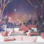 Wall murals Pink flower with a white center
