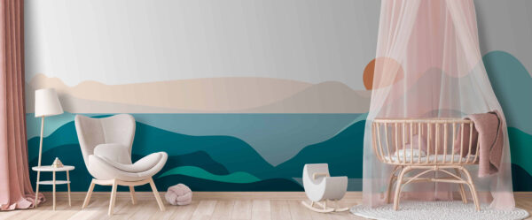 Wall murals Landscape with mountains and a sunset Wall murals Landscape with mountains and a sunset