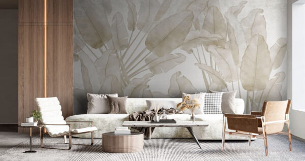 Faded leaves create calming patterns Wall murals Faded leaves create calming patterns