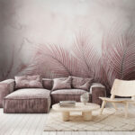 Wall murals Group of pink leaves