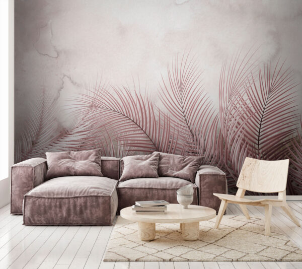Wall murals Group of pink leaves Wall murals Group of pink leaves