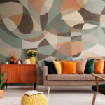 Wall murals Abstract pastel shapes overlap creatively