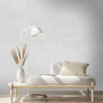 Wall murals White brick wall with many small bricks