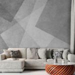Wall murals White and grey background