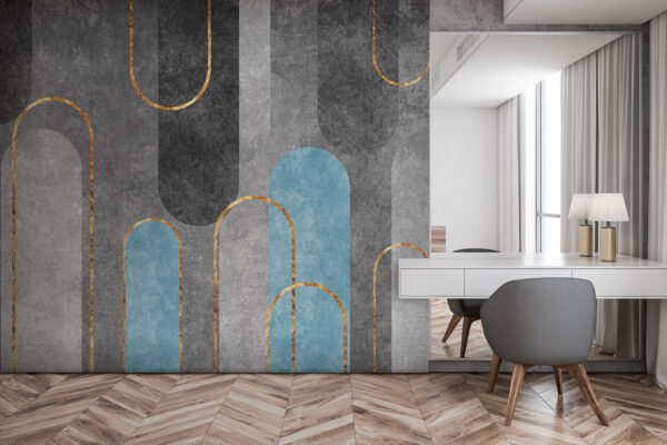 Wall murals Abstract shapes in muted tones Wall murals Abstract shapes in muted tones