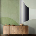 Wall murals Black and white striped fabric
